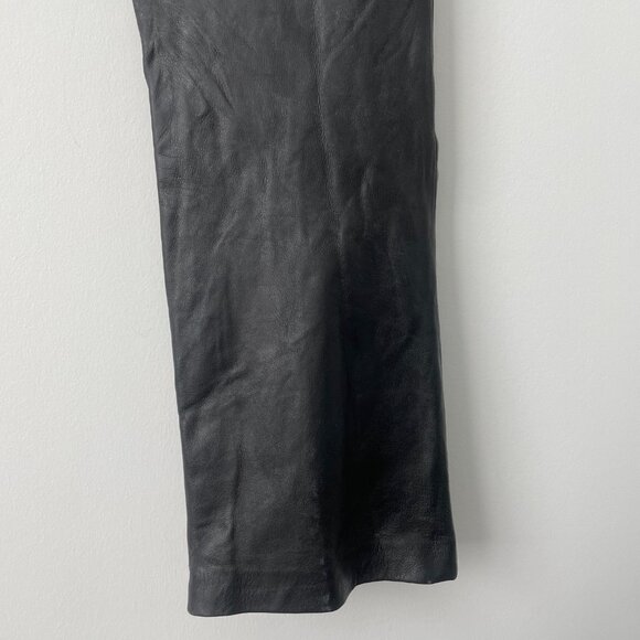 2001 Vintage Y2k Gap Black Genuine Leather Boot Cut Low Rise Pants Size 1 - Picture 10 of 11